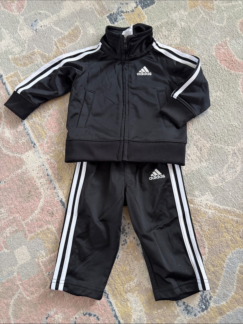 adidas Black and White Baby Tracksuit Set - Jacket & Pants
